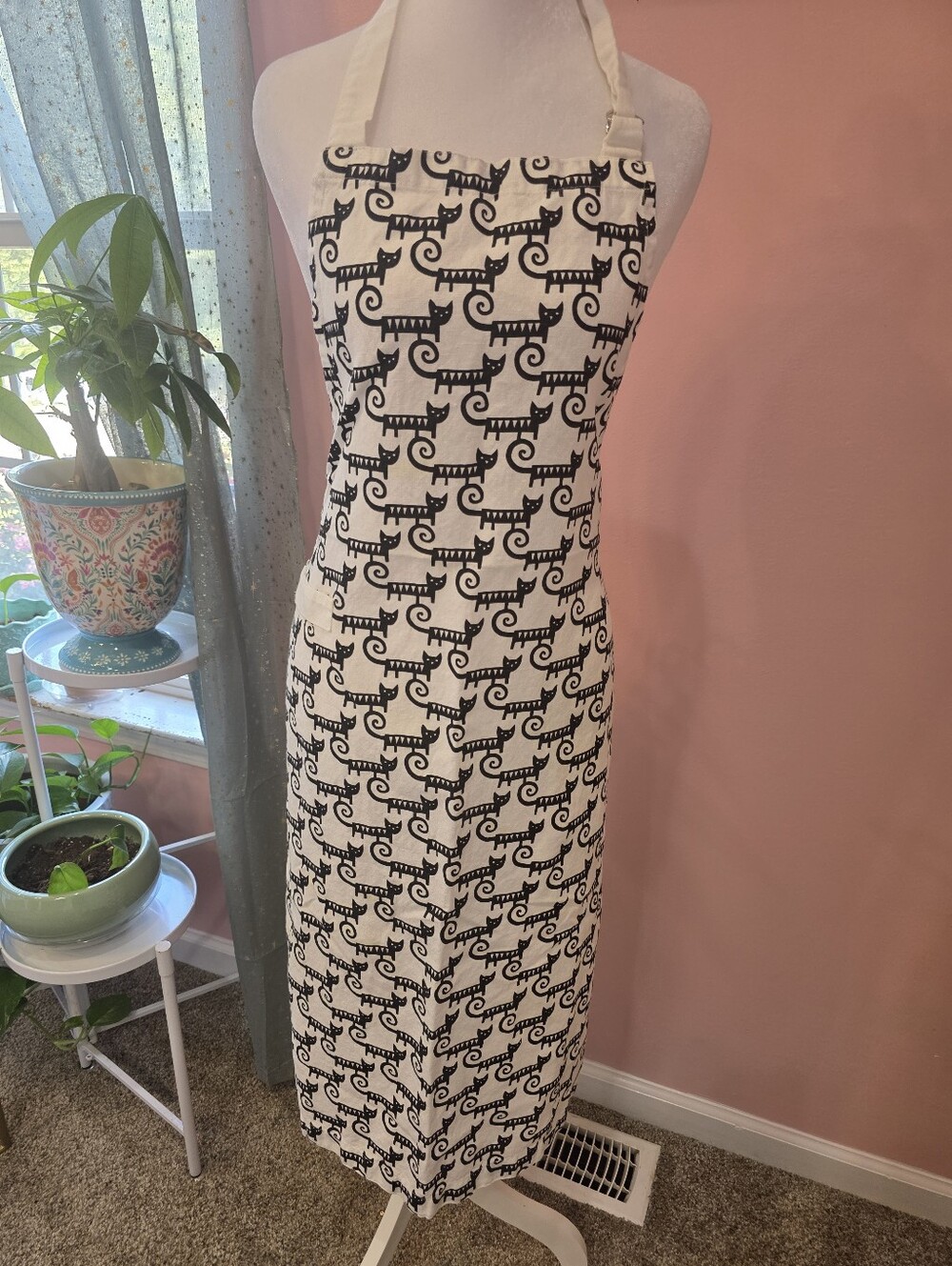 Klippan Black Cat Linen Cotton Apron Novelty Kitchen Apron